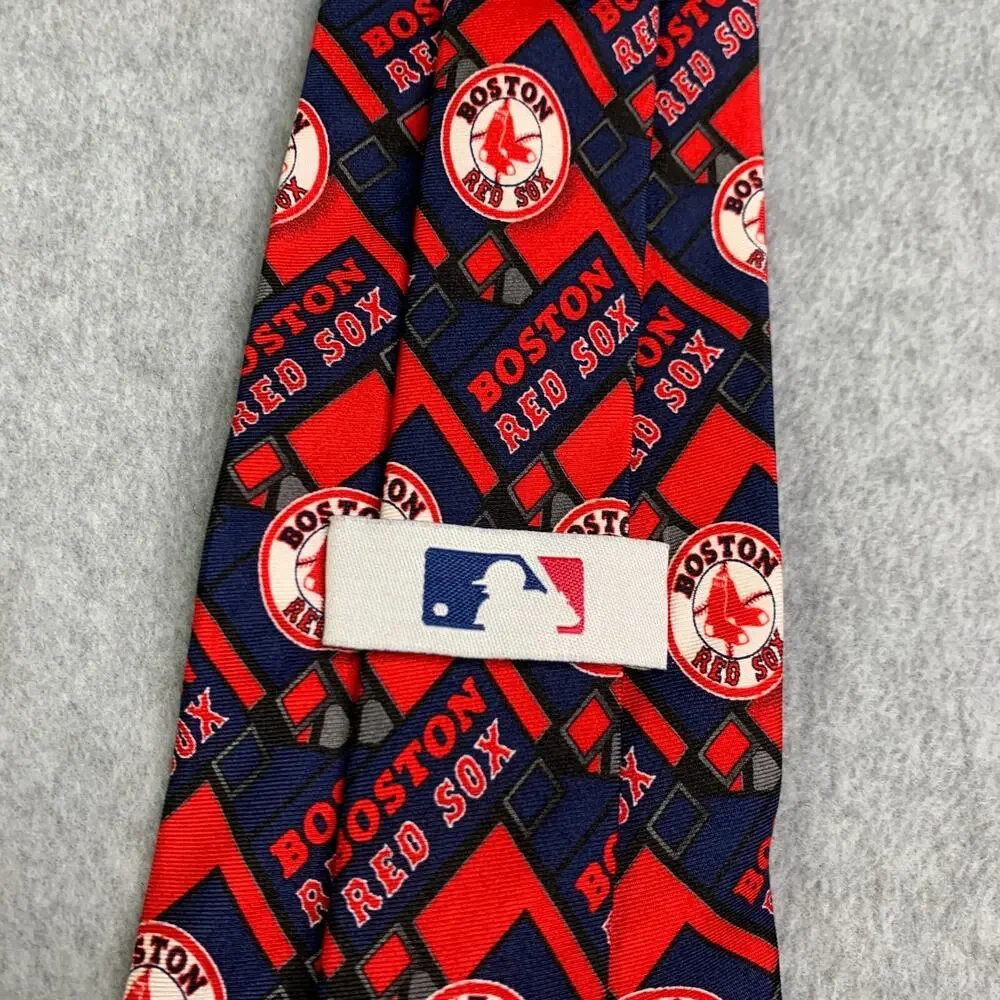 Boston Red Sox Silk Tie Logo All Over Print MLB Baseball Mens